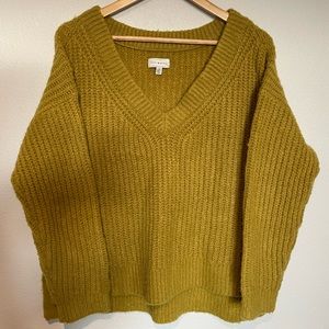 Lucky Brand V Neck sweater. Chartreuse-like color.